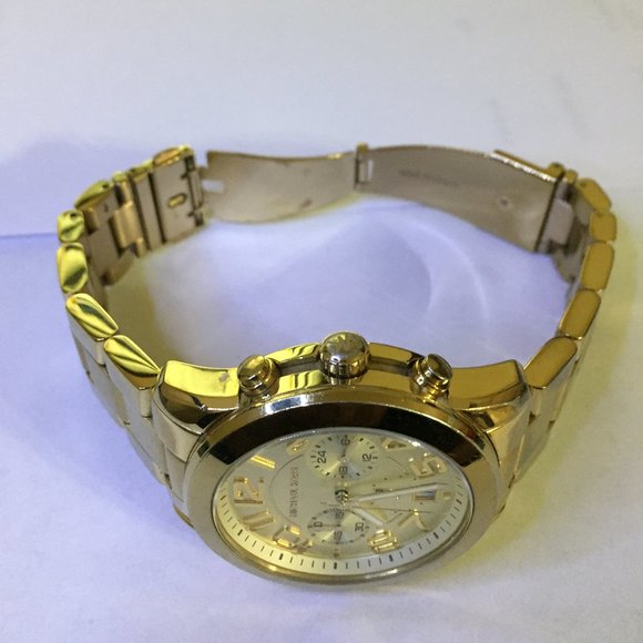 . Michael Kors Mercer Chronograph Gold-Tone Watch - Picture 4 of 6